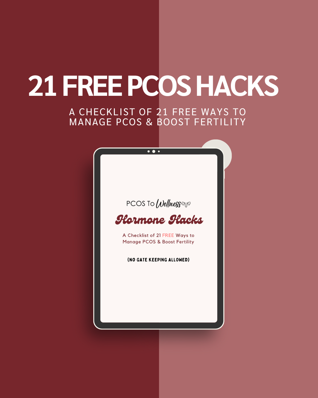 A Checklist of 21 FREE Ways to Manage PCOS & Boost Fertility