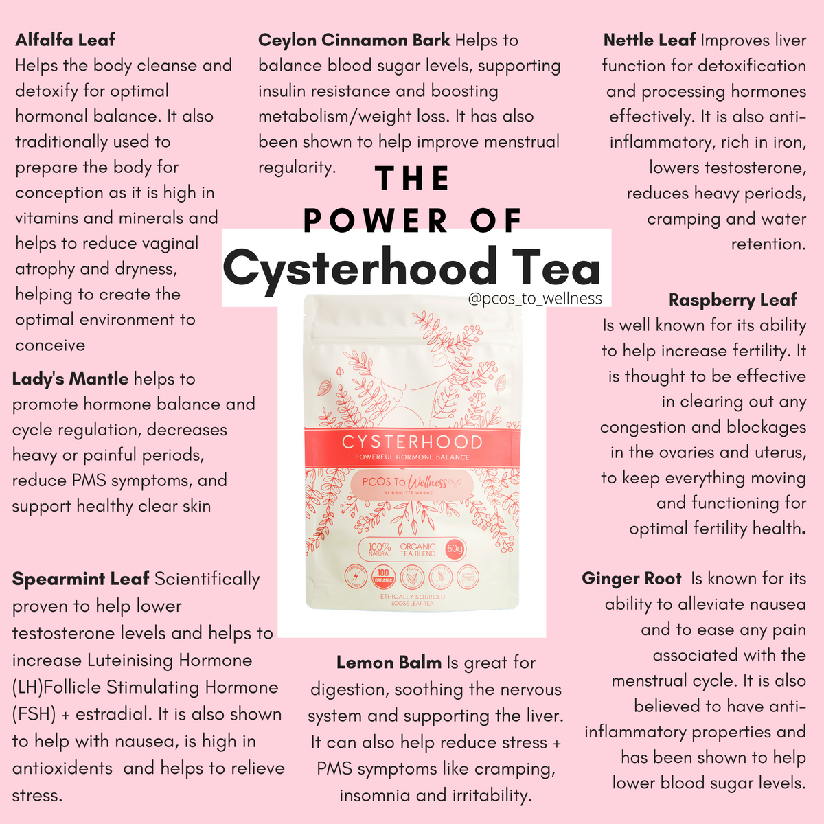 CYSTERHOOD HERBAL TEA - PCOS/ hormone balance/ fertility tea